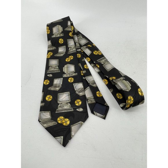 Steven Harris Desktop Computer CD Rom Tech Techy Geek Necktie Neck Tie 56" - Picture 5 of 10